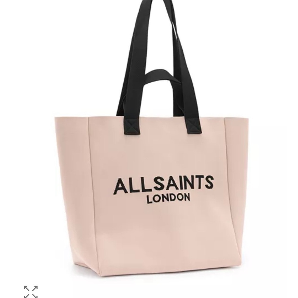 All Saints Blush Pink Tote with Black Handles